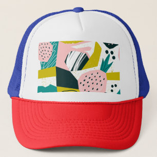 Casquette Ananas Abstrait : Patchwork coloré sans fil