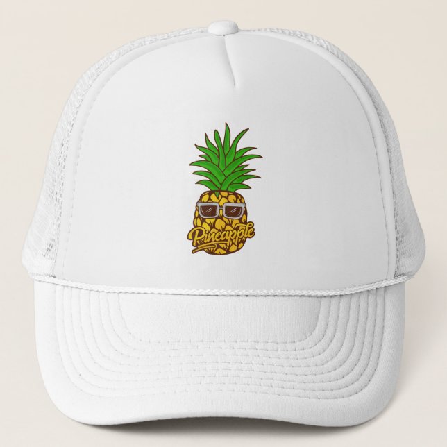 Casquette ananas amoureux-ananas portant lunettes de soleil (Devant)