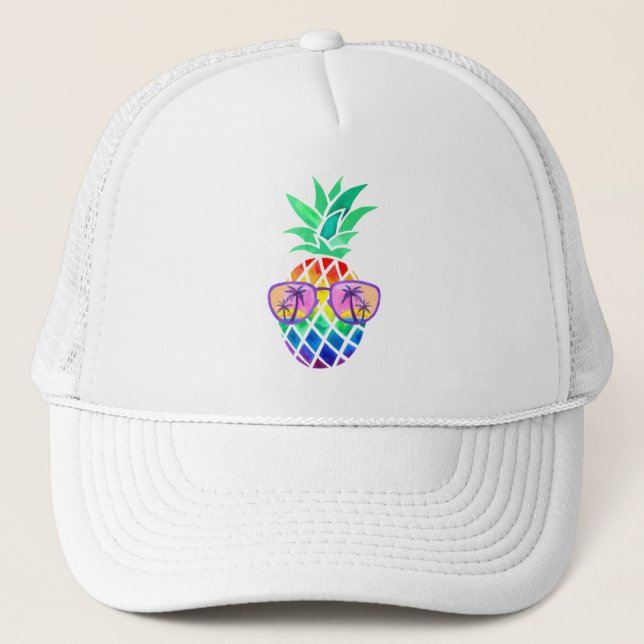 Casquette Ananas arc-en-ciel cool (Devant)