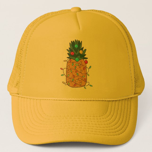 Casquette Ananas de Noël tropical (Devant)