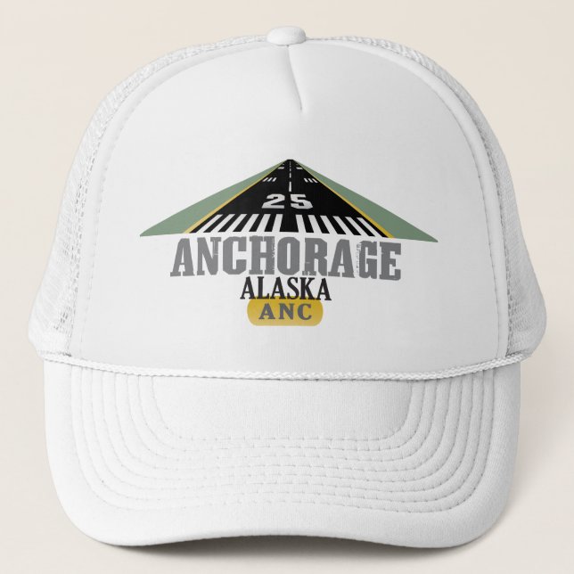 Casquette Anchorage Alaska - piste d'aéroport (Devant)