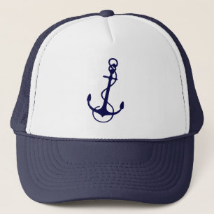 Casquette Ancre de bateau nautique bleu marine