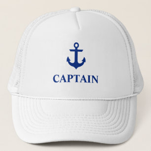 Casquette Ancre de capitaine nautique blanc