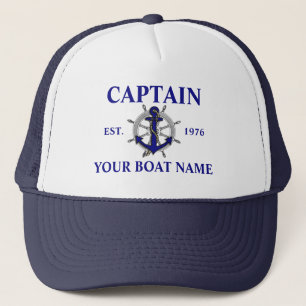 Casquette Ancre de légende marine Nom du bateau