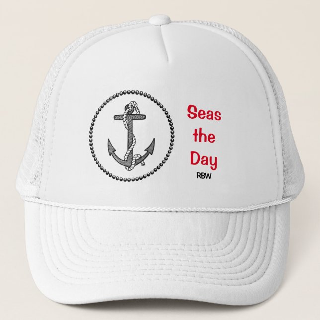 Casquette Ancre personnalisée "Seas the Day"