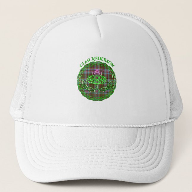Casquette Anderson Tartan Celtic Thistle écossais (Devant)
