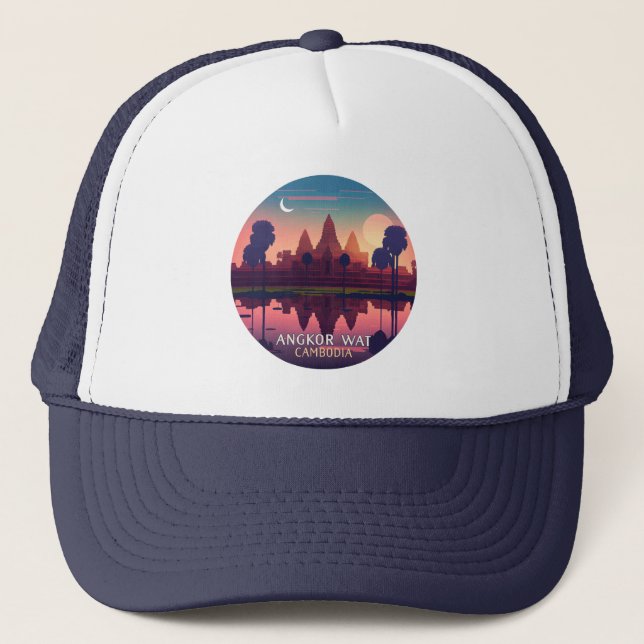 Casquette Angkor Wat Sunrise Cambodge Siem Reap Retro (Devant)