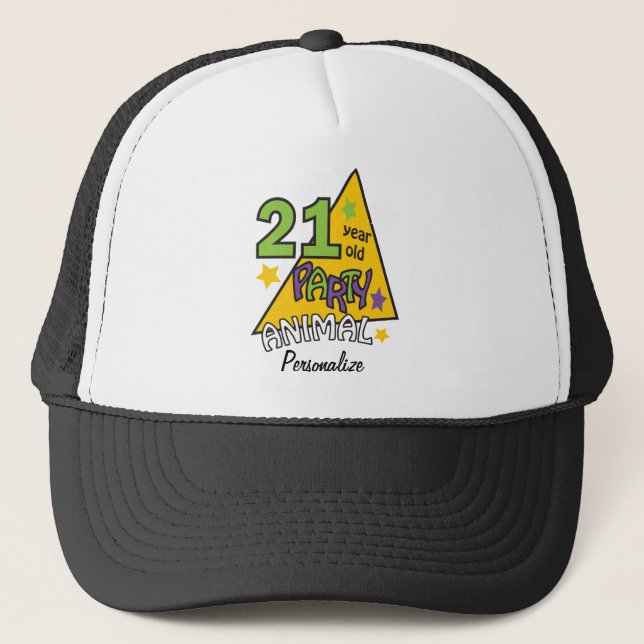 Casquette Animal de fête âgé de 21 ans | 21e anniversaire do (Devant)