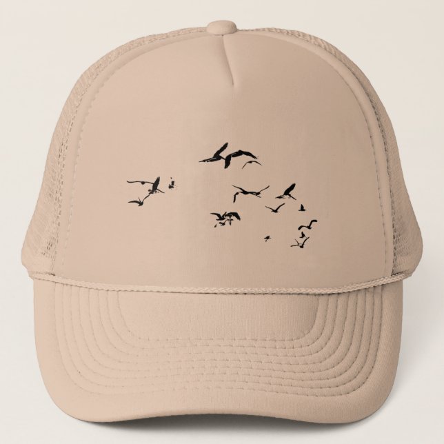 Casquette Animaux Brown de faune d'oiseaux de pélican (Devant)