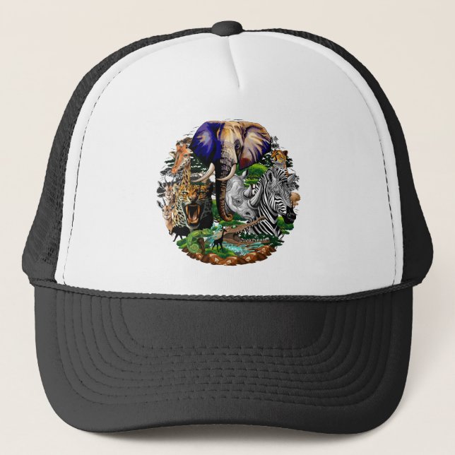Casquette Animaux sauvages de la Savane africaine (Devant)