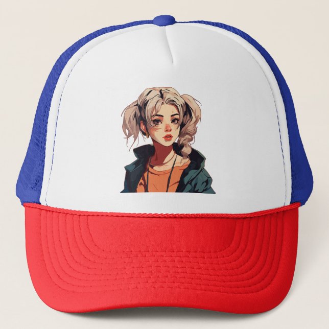 Casquette Anime Dream : Beauté Beige-Haired (Devant)