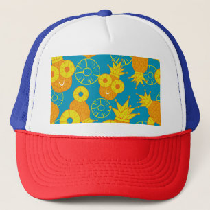 Casquette Anneaux d'ananas : Caricature de Doodle Vintage.