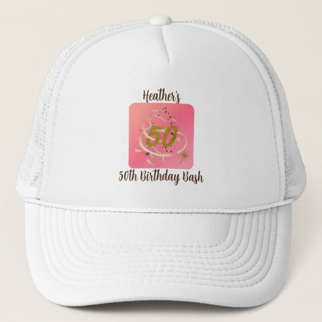 Casquette Anniversaire du 50e anniversaire de la mignonne fê (Devant)