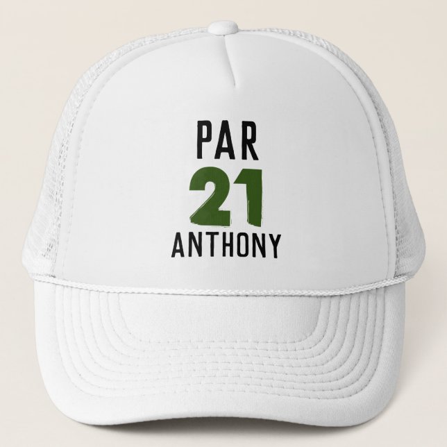 Casquette Anniversaire Golfer Funny 21e heureux Par (Devant)
