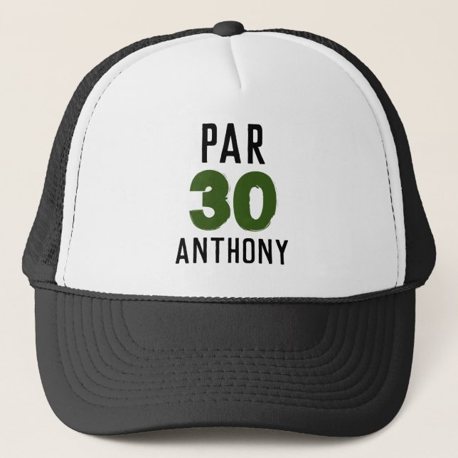 Casquette Anniversaire Golfer Funny 30e heureux papa Par (Devant)