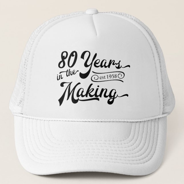 Casquette Anniversaire rétro 80 ans en devenir (Devant)
