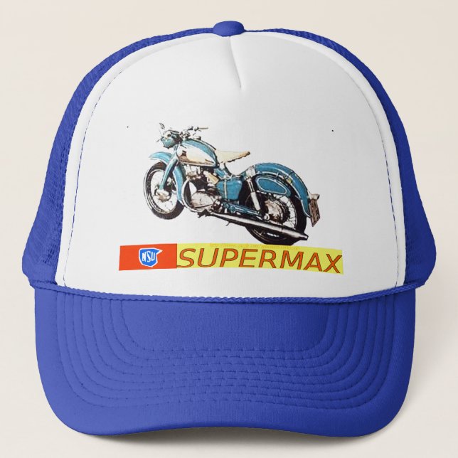 Casquette "Annonce SUPERMAX de moto du cru 1953-NSU " (Devant)
