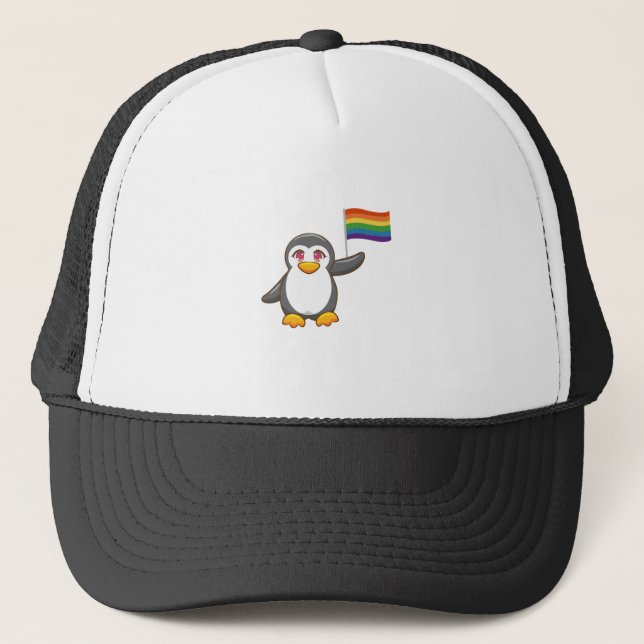 Casquette Antarctique Gay pride animal Rainbow Penguin LGBT (Devant)
