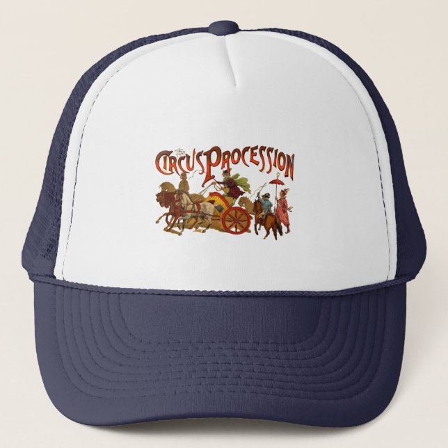 Casquette Antique Cirque Parade Clowns Chevaux (Devant)