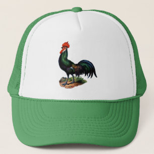 Casquette Antique Green Feathers Rooster