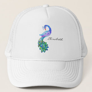 Casquette Aquarelle bleue de paon