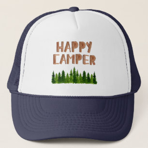 Casquette Aquarelle Bois Joyeux Camper Pine Trees 