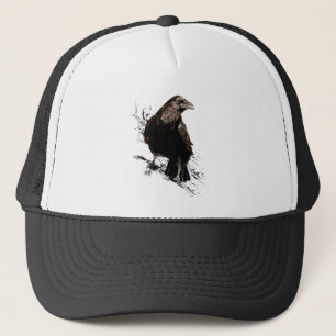 Casquette Aquarelle Corbeau Oiseau Faune Nature Art