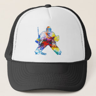 Casquette Aquarelle de hockey Goalie