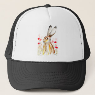 Casquette Aquarelle de lièvre Easter Rabbit Animal Rustique 