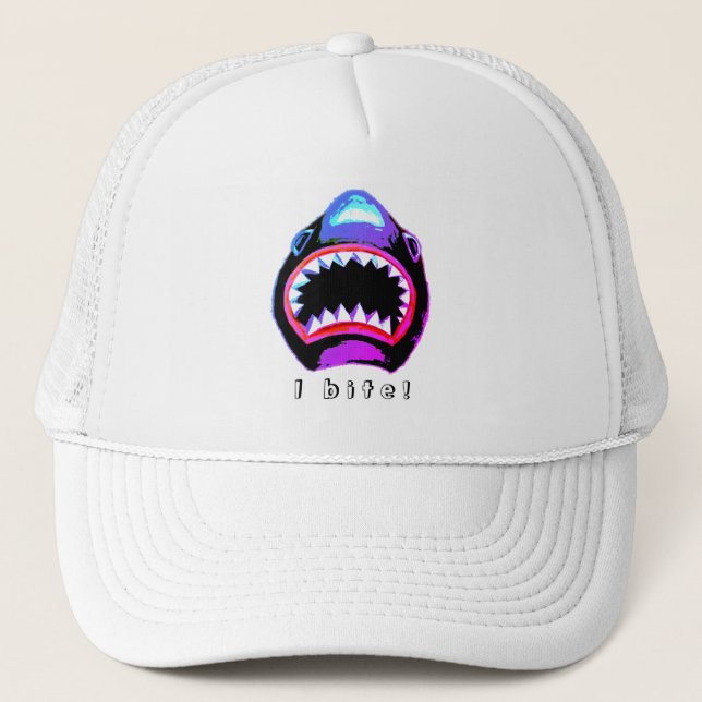 Casquette Aquarelle de requin rose violet illustration (Devant)