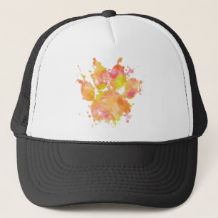 Casquette Aquarelle Empreinte de patte de chien