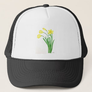 Casquette Aquarelle fleurie de printemps jaune jonquilles fl