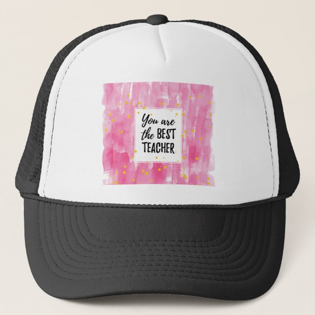 Casquette Aquarelle rose mignonne Meilleure appréciation de  (Devant)