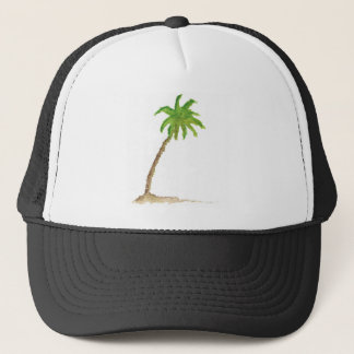 Casquette Aquarelle Tropical Beach Palm Tree