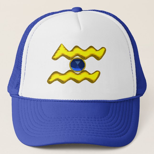 CASQUETTE AQUARIUS /GOLD ZODIAC BIJOU D'ANNIVERSAIRE (Devant)