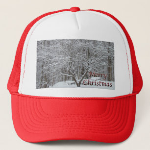 Casquette Arbre à bois de Noël en neige