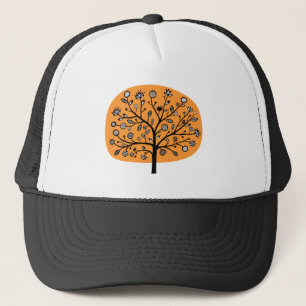 Casquette Arbre à fleurs stylisé - Orange clair