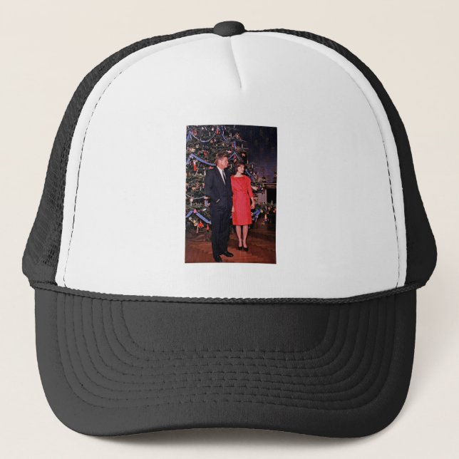 Casquette Arbre de Noël Président John Kennedy & Jacqueline (Devant)