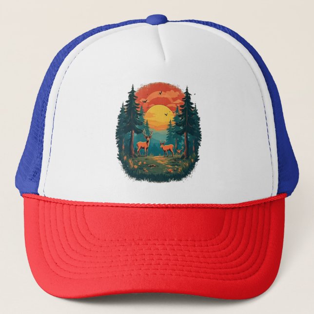 Casquette Arbre de plein air Nature Lover Faune Retro Forest (Devant)