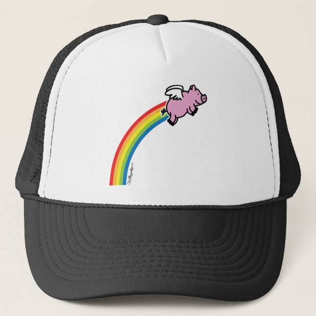 Casquette Arc-en-ciel de porc de vol (Devant)