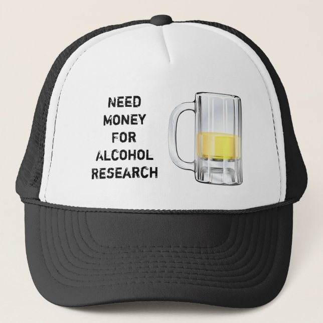 Casquette Argent du besoin pour la recherche 2 d'alcool (Devant)