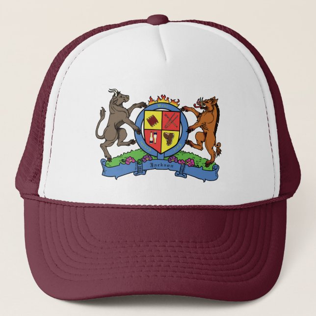 Casquette Armoiries de barbecue Rampant Bull et Boar (Devant)