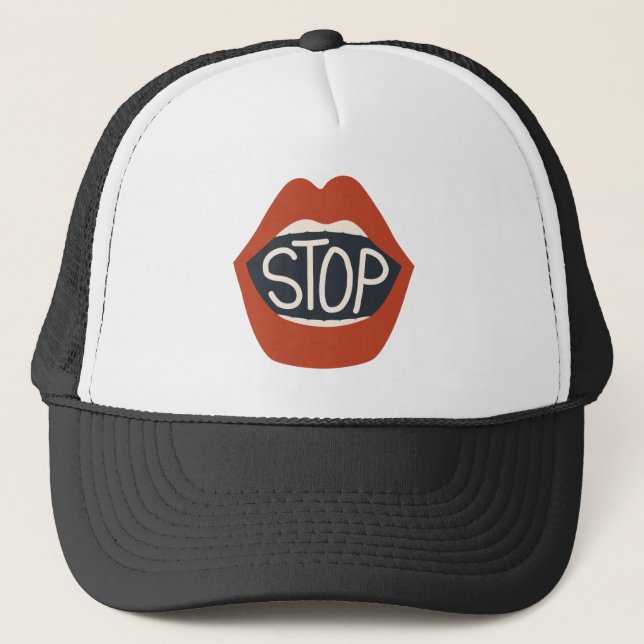 Casquette Arrêter les lèvres (Devant)