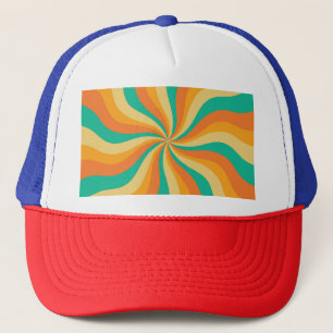 Casquette Arrière - plan coloré Retro les années 70 Sunburst