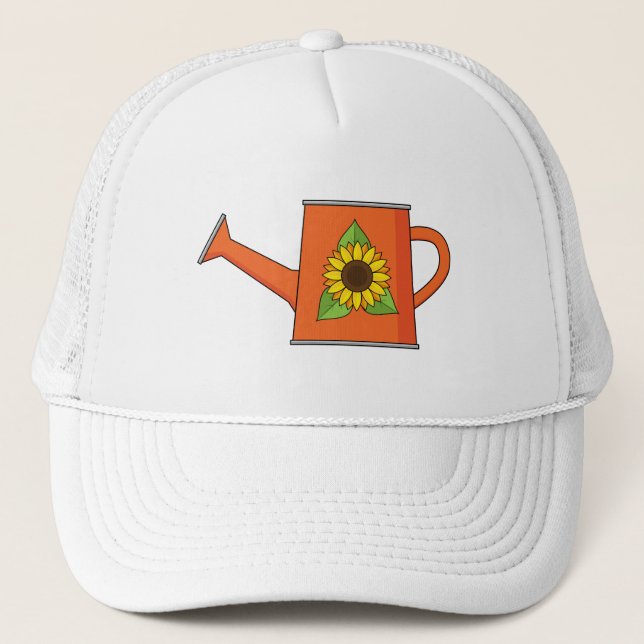 Casquette Arrosage orange avec tournesol (Devant)