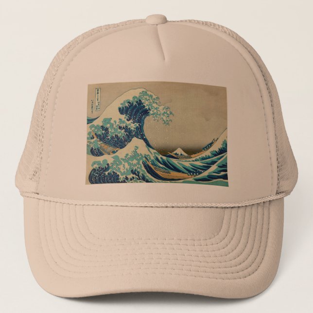 Casquette Art asiatique - la grande vague outre de Kanagawa (Devant)