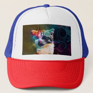 CASQUETTE ART CHAT COLORÉ ET TENDANCE AMUSANTE