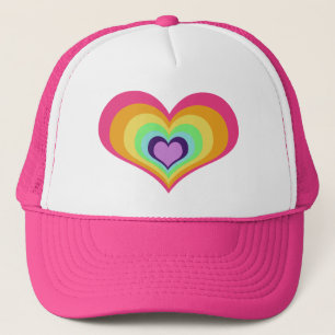 Casquette Art de coeurs d'arc-en-ciel