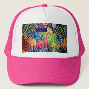 Casquette Art de Flamant rose d'île de Sanibel