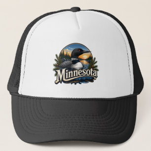 Casquette Art de la nature de l'oiseau plongeur du Minnesota